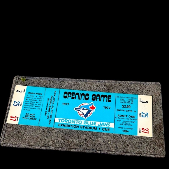 1977 TORONTO BLUE JAYS OPENING DAY FULL GAME TICKET - BLUE VERSION - VERY RARE - Picture 1 of 3